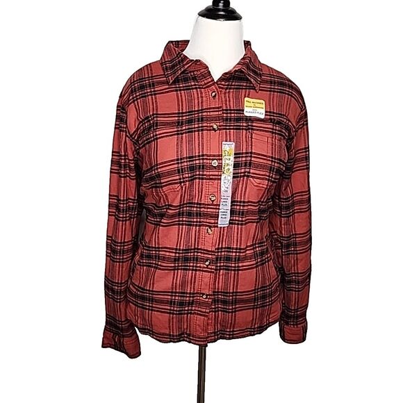 Carhartt Women's Shirt Jacket Red Plaid Fleece Lined Shacket Long Sleeve Sz 1X - Picture 2 of 13